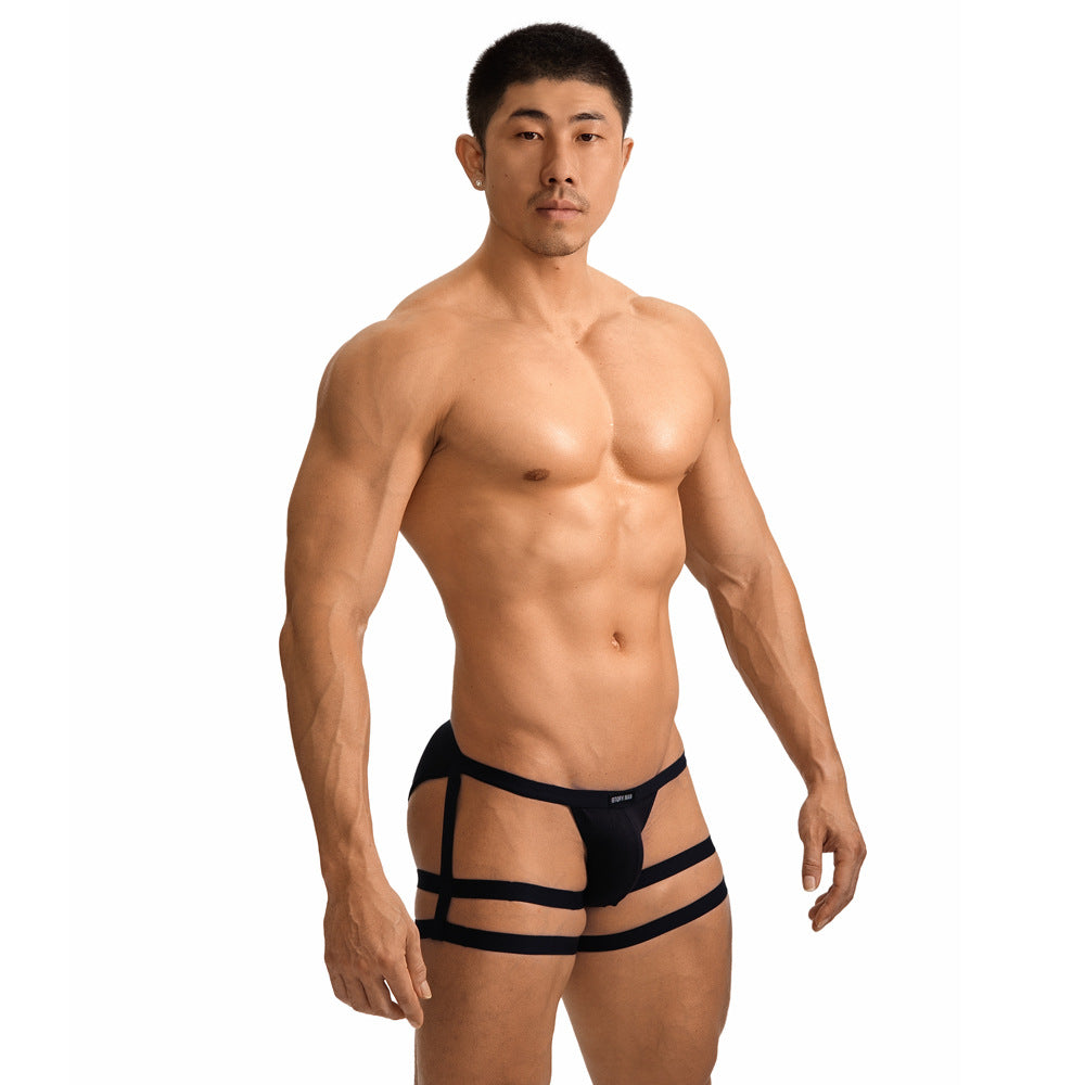 String taille basse pour hommes avec paillettes