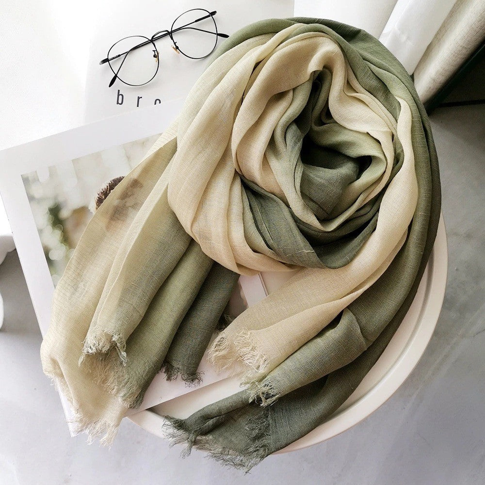 Grande écharpe douce chaud en coton Tassel