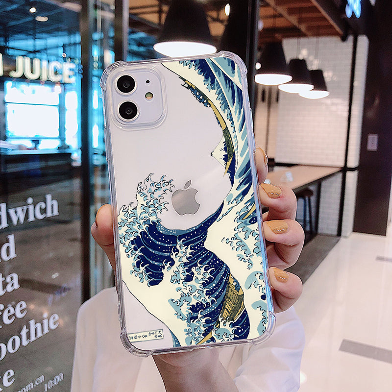 Fashion Abstract Art Line Wave Sac Coque clair