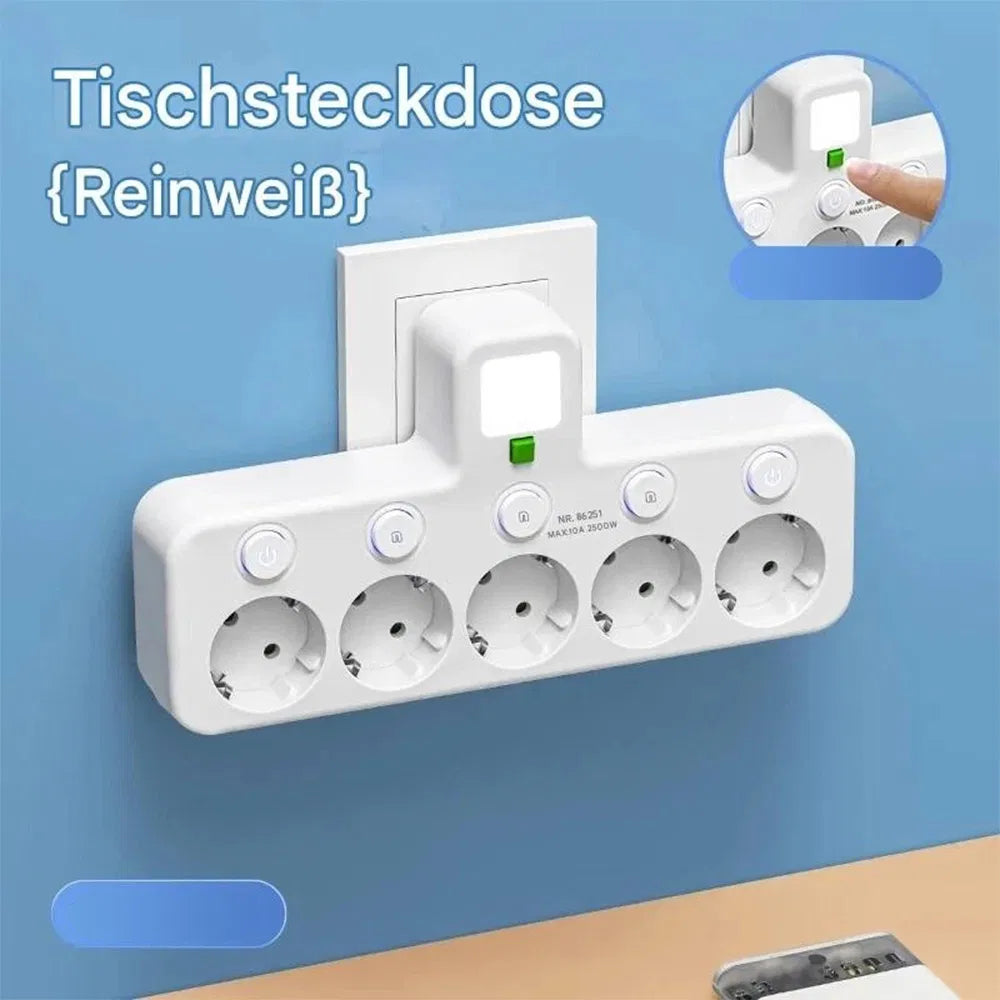 Adaptateur de prise de courant multi-plug 4-Way EU avec USB
