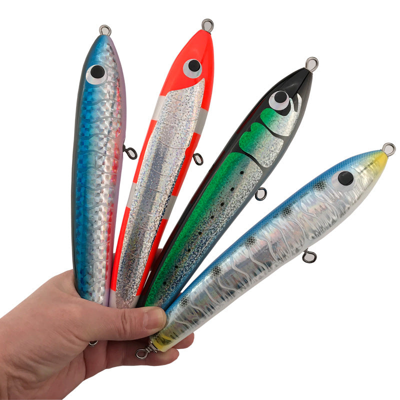 80g 90g Pêche artisanale en bois Lure Lure Pêche en mer Crayon de pêche en bateau