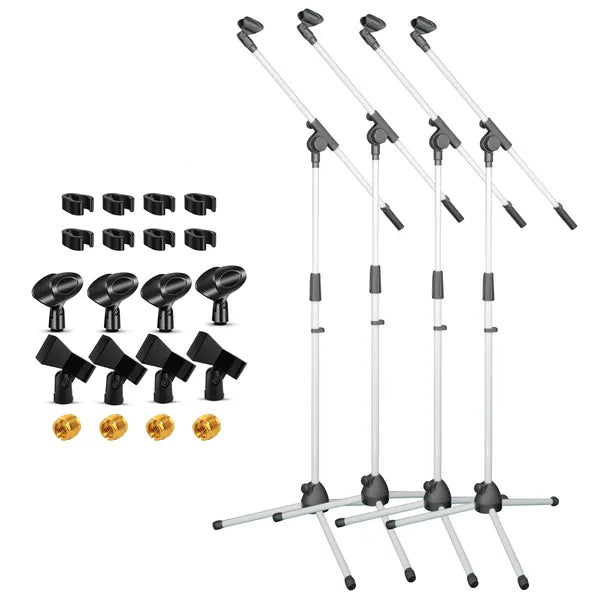 5 Core Tripod Mic Stand Floor 4Pcs réglable 18 à 72 pouces Sturdy Boom Support de bras Micro