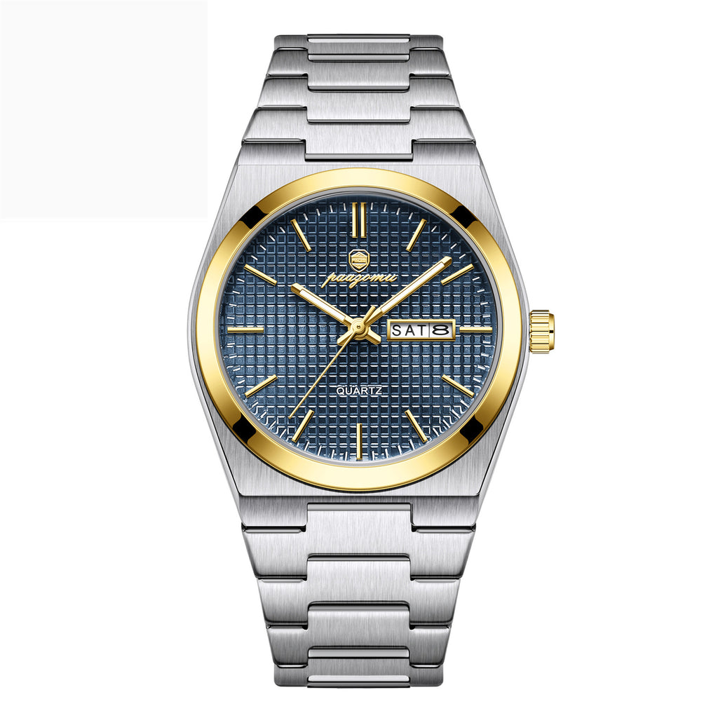 Montre de calendrier étanche à quartz lumineux