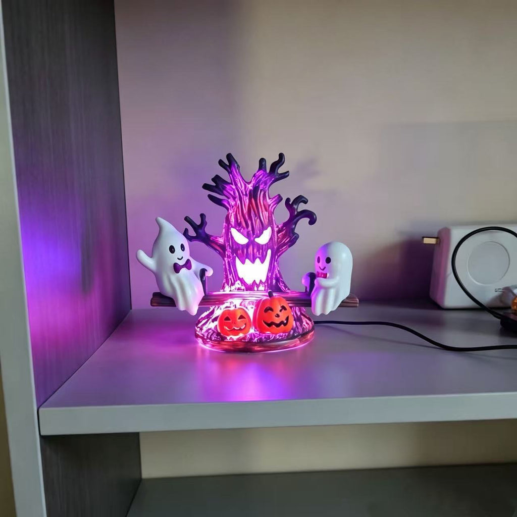 Resin décoratif nuit lumière balançoire fantôme pour décoration d'Halloween