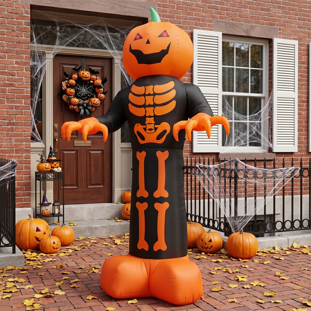 12ft Décor gonflable d'Halloween avec côtes de squelette