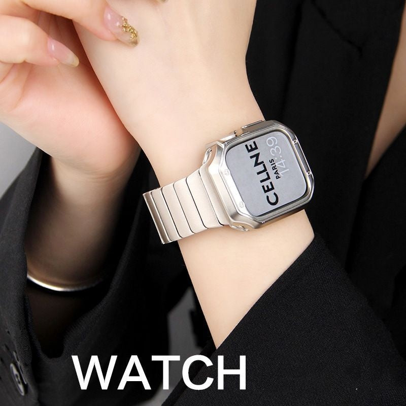 Bracelet de montre en métal acier inoxydable avec papillon