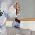 Leather Denim Card Holder Compatible pliable Phone Case