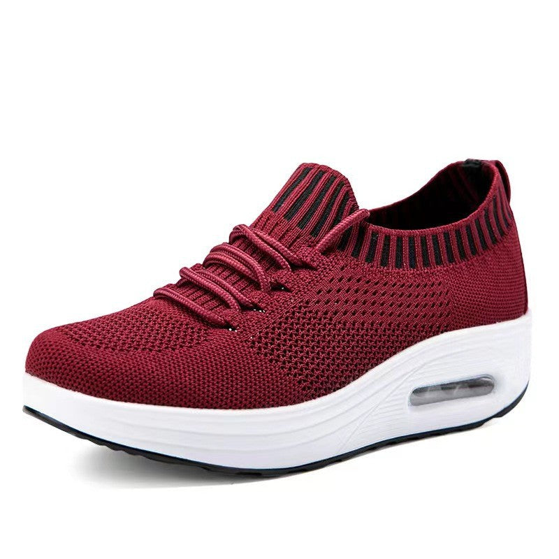 Mesh Coussin d'air bas-top épais fond femelle Mesh surface respirable chaussures