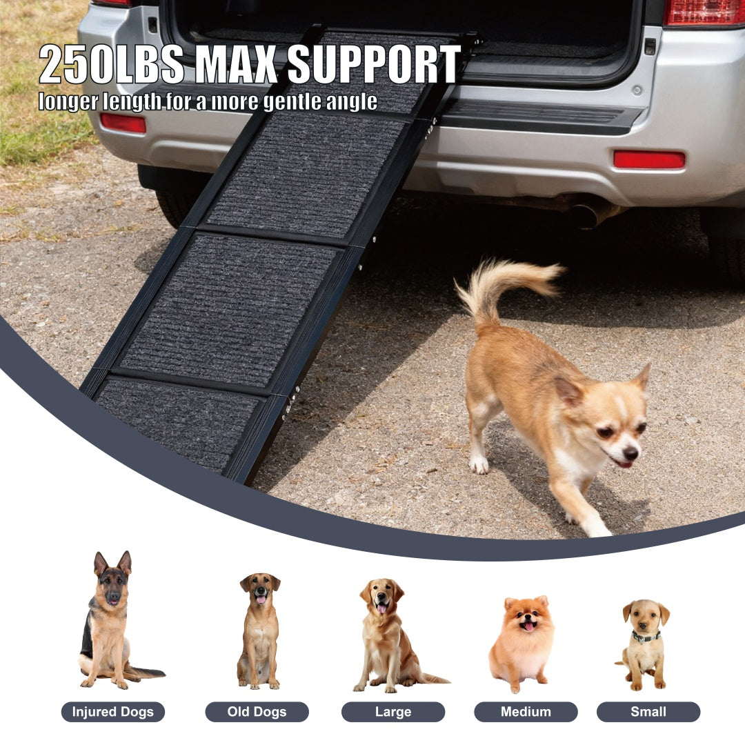 Rampe pour chien pour voiture 65x17 Grand pliage de l'escalier d'animal pour camion
