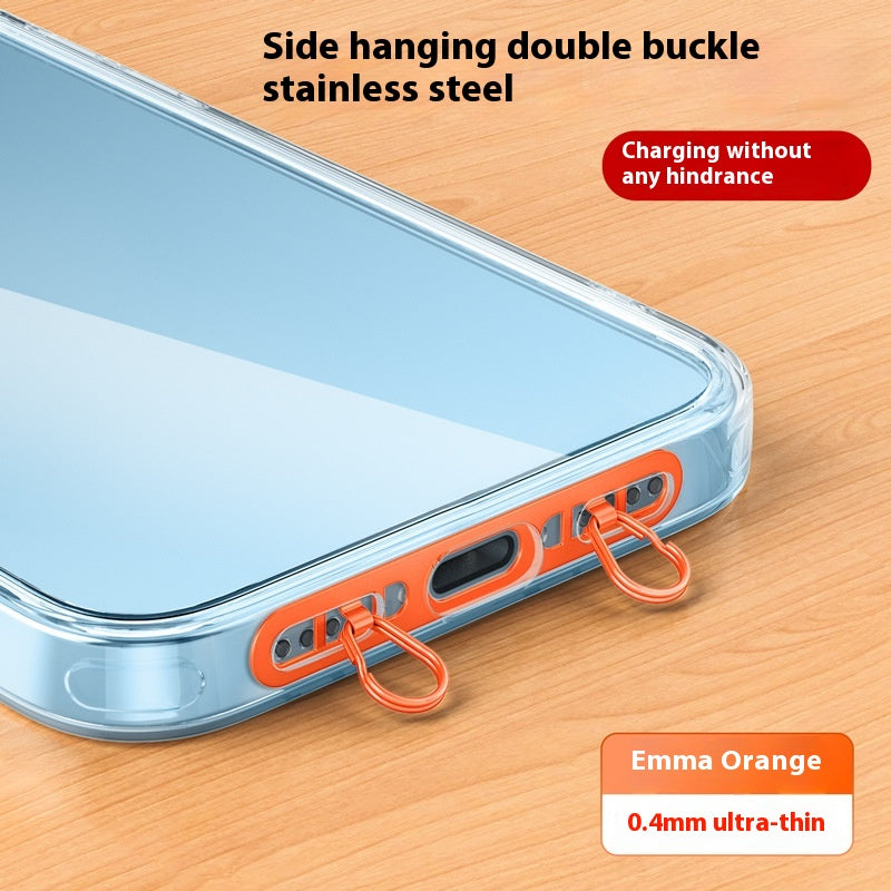 Téléphone mobile Lanyard Acier inoxydable côté suspension Clip anti-perte joint double boucle