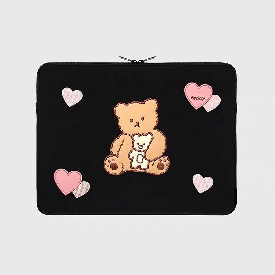 Sac de liner d'ordinateur pour ordinateur brodé mignon