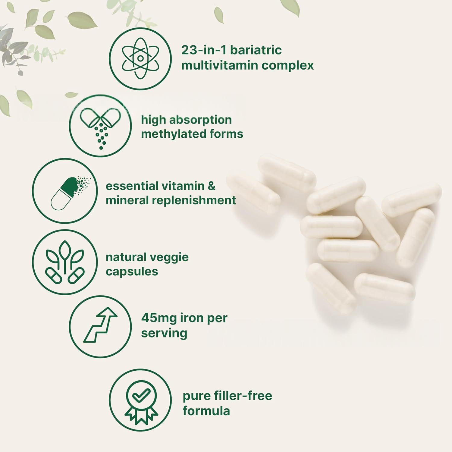 Capsules de multivitamines 90 Nombre