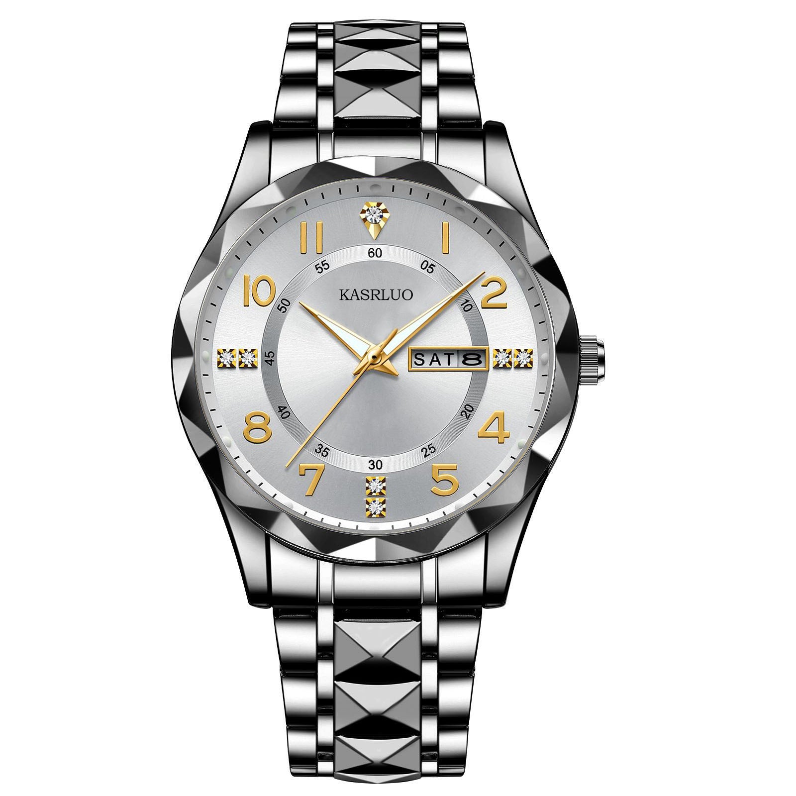 Dual Calendar Homme Mode Imperméable Montre Quartz Lumineuse
