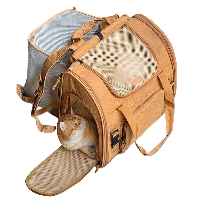 Sac à dos portatif pour animaux de compagnie à deux épaules extensibles pour les sorties