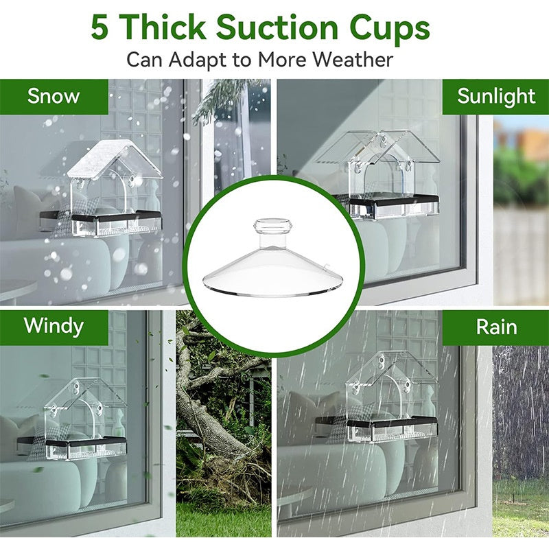 Acrylique Bird Cage Cummingbird Feeder Pet Supplies Transparent Wall-monted Birds Feeder