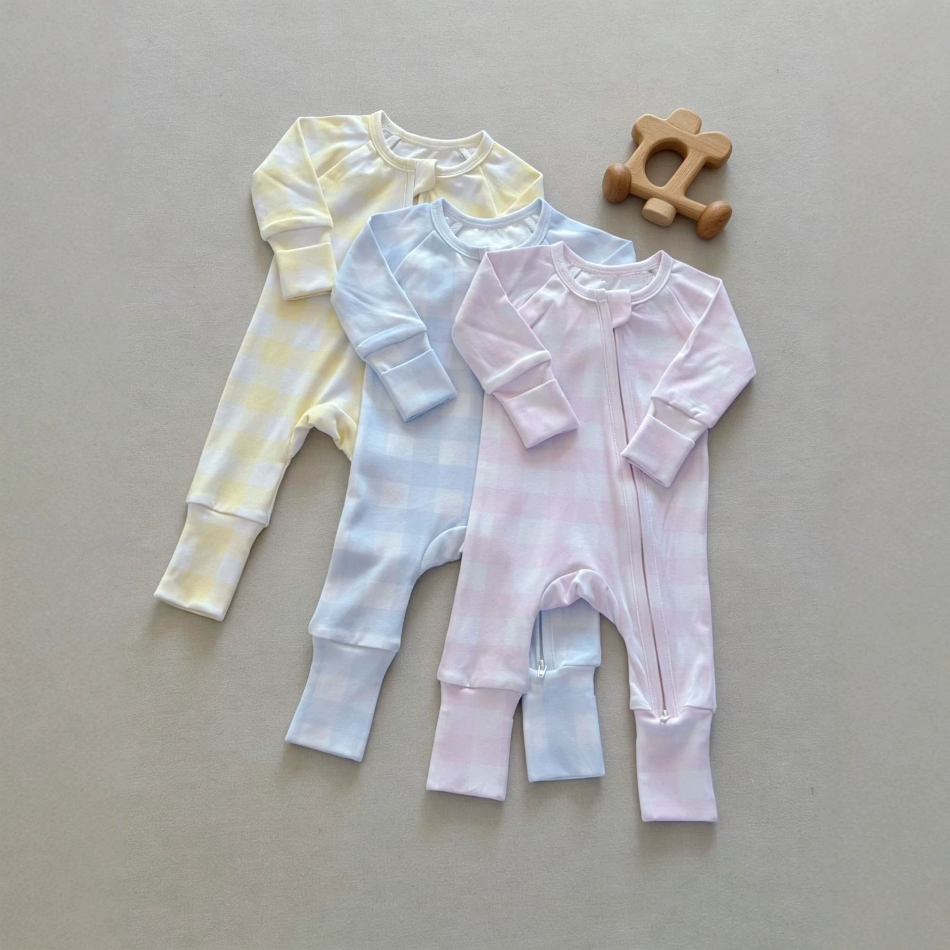 Nouveau style Baby Plaid Onesie Romper