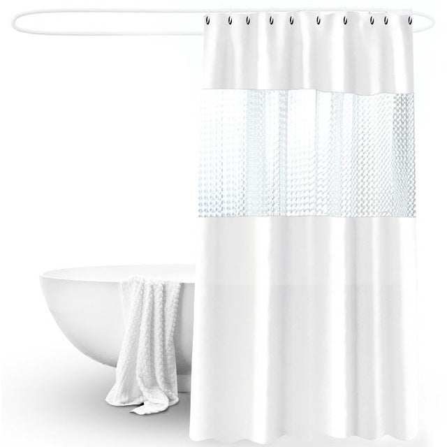 Splicing Translucent imperméable salle de bain salle de bain douche rideau de cloison