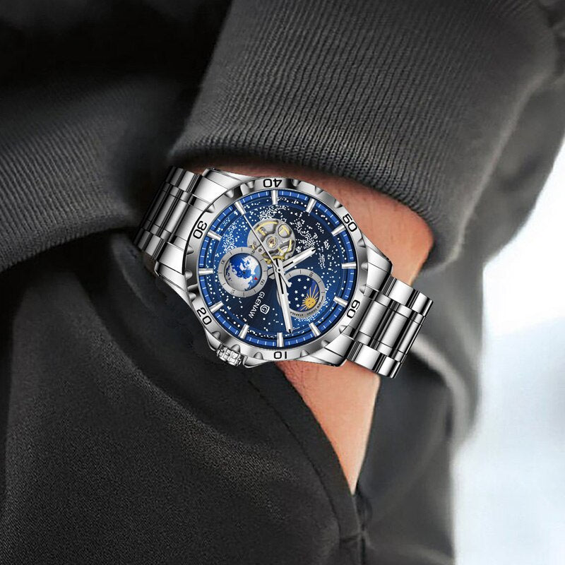 Montre Quartz en acier inoxydable simple pour homme