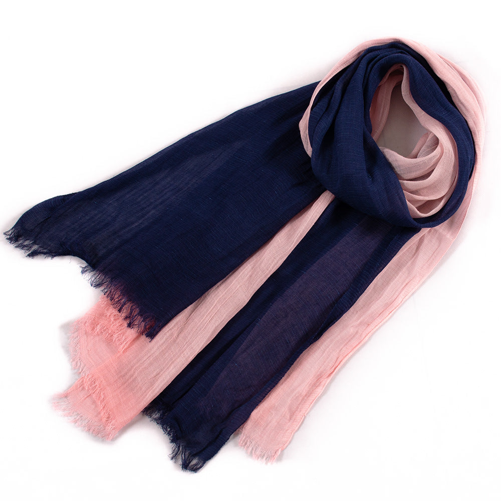 Grande écharpe douce chaud en coton Tassel