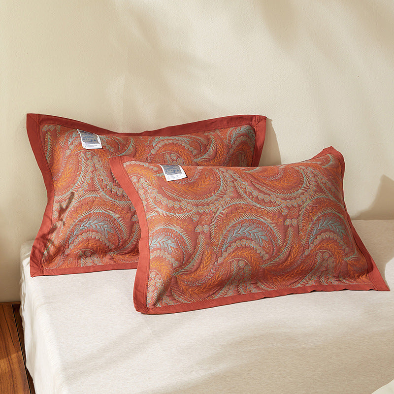 Divers oreillers en coton peigné Jacquard