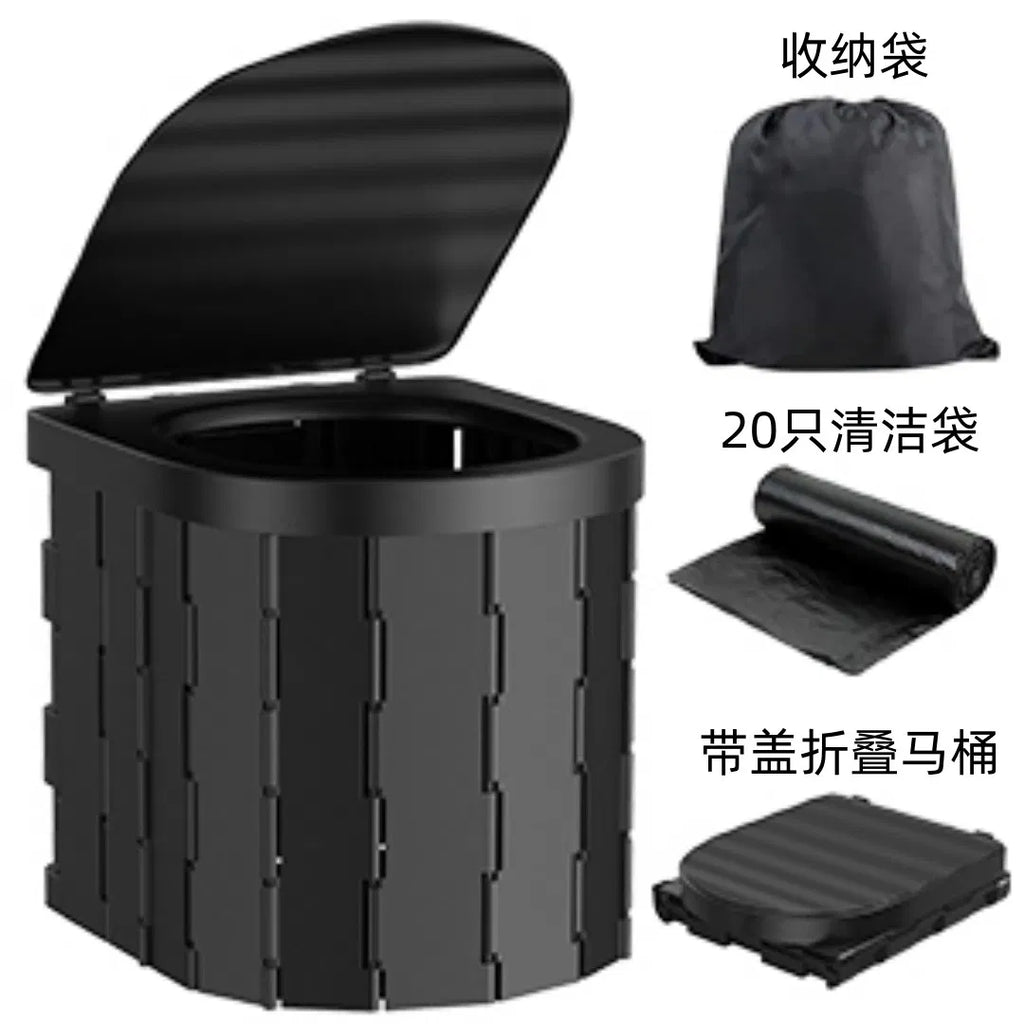 Portable pliable Camping Toilette Max Charger 150kg WC mobile avec 20 sacs de toilette