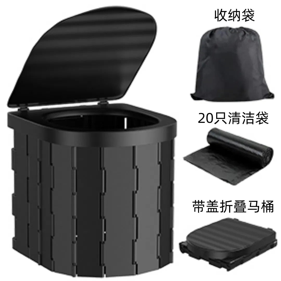 Portable pliable Camping Toilette Max Charger 150kg WC mobile avec 20 sacs de toilette