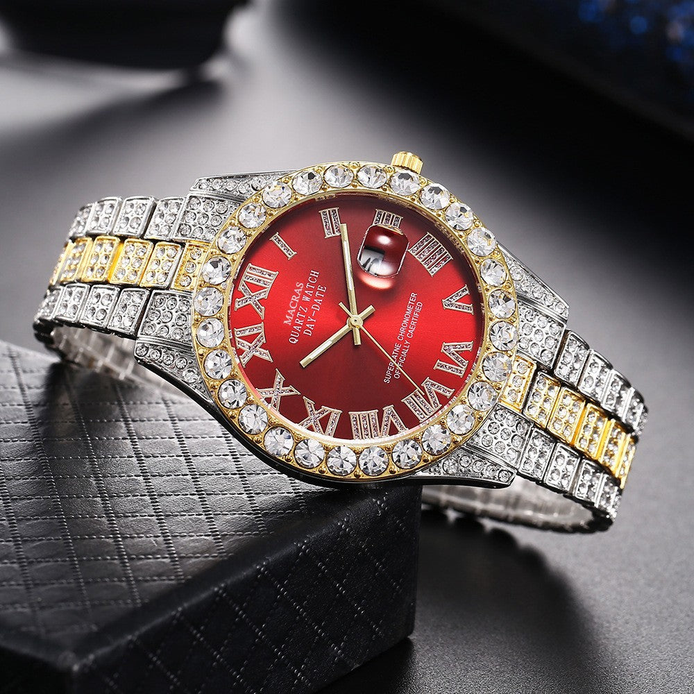 Montre Quartz à cadran numérique romain
