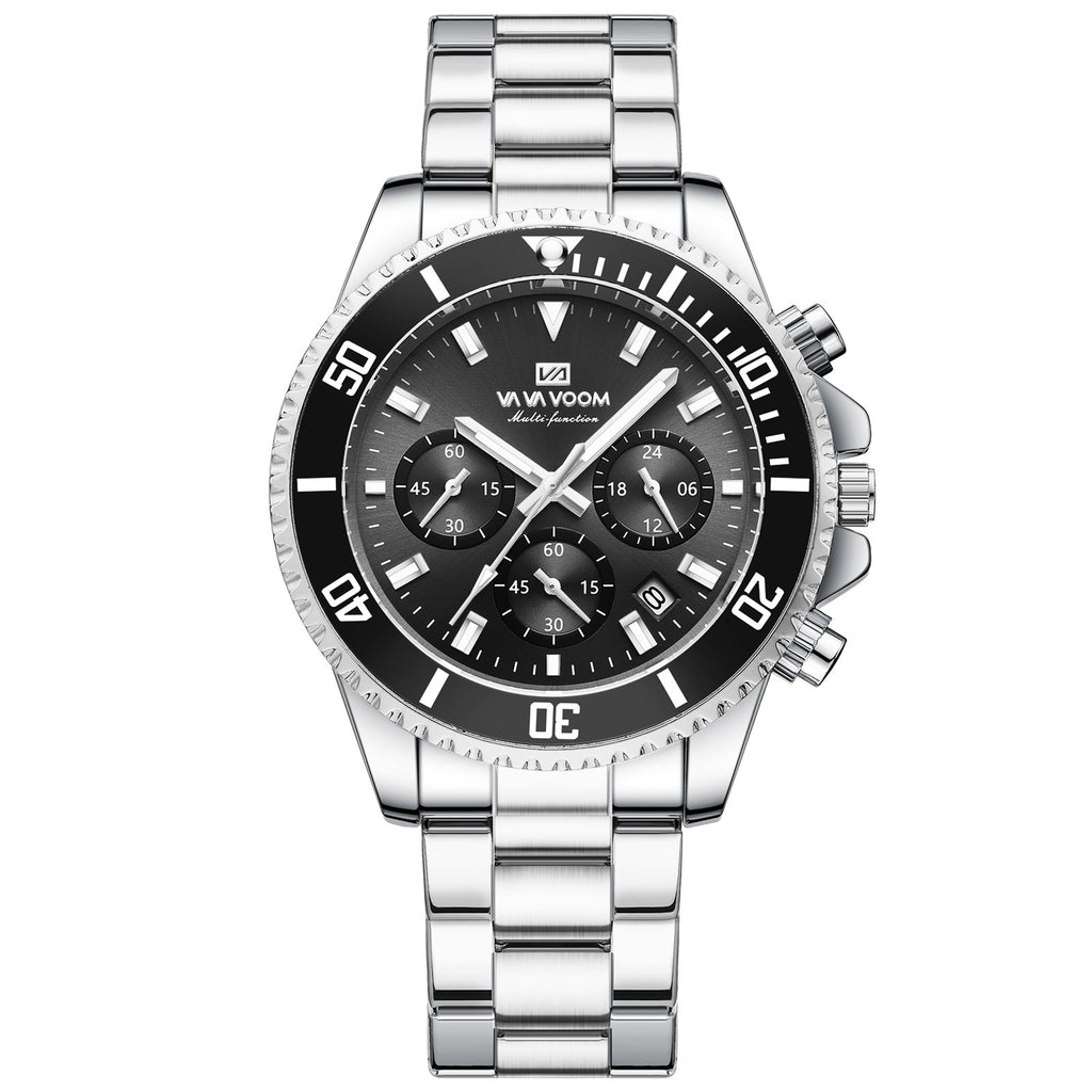 Montre Quartz multifonctionnelle à trois yeux étanche Et lumineux