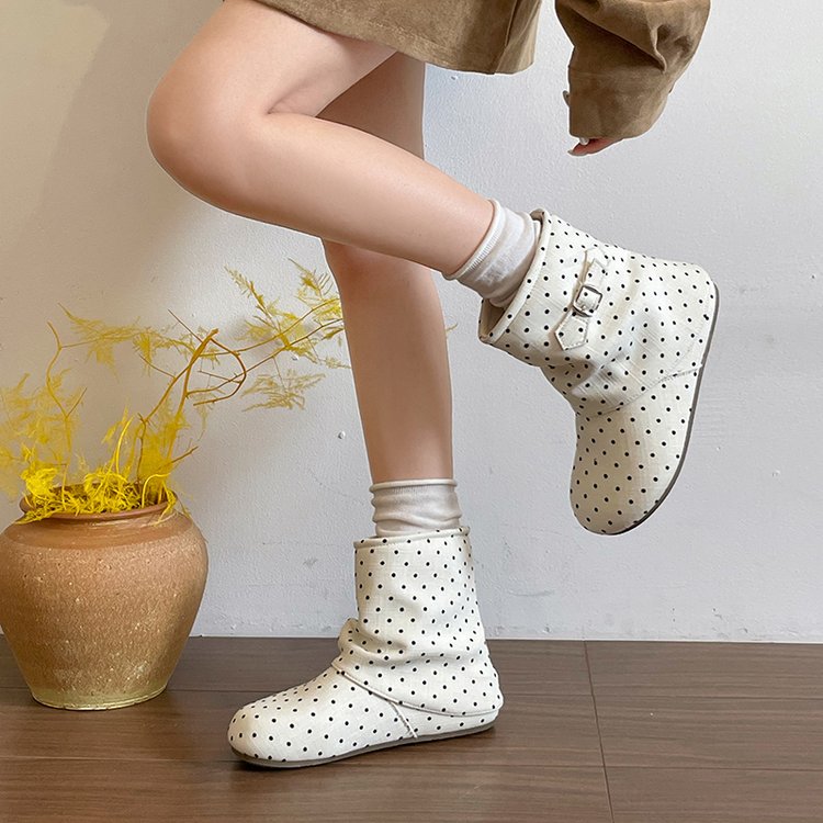 Bottes de slouch à rides vintage pour femmes