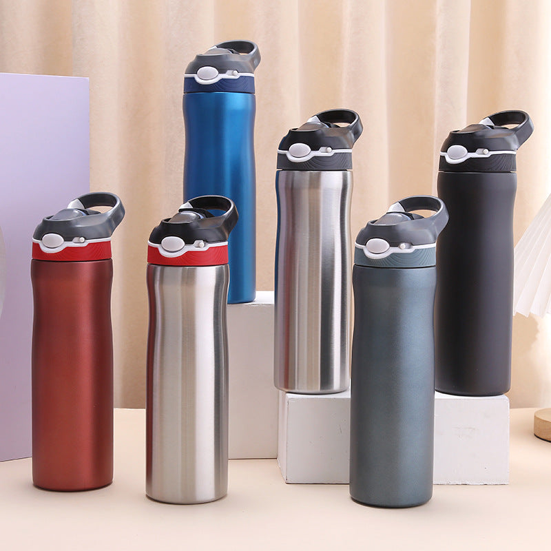 Bouteille d'eau en acier inoxydable 316 avec paille pour adultes