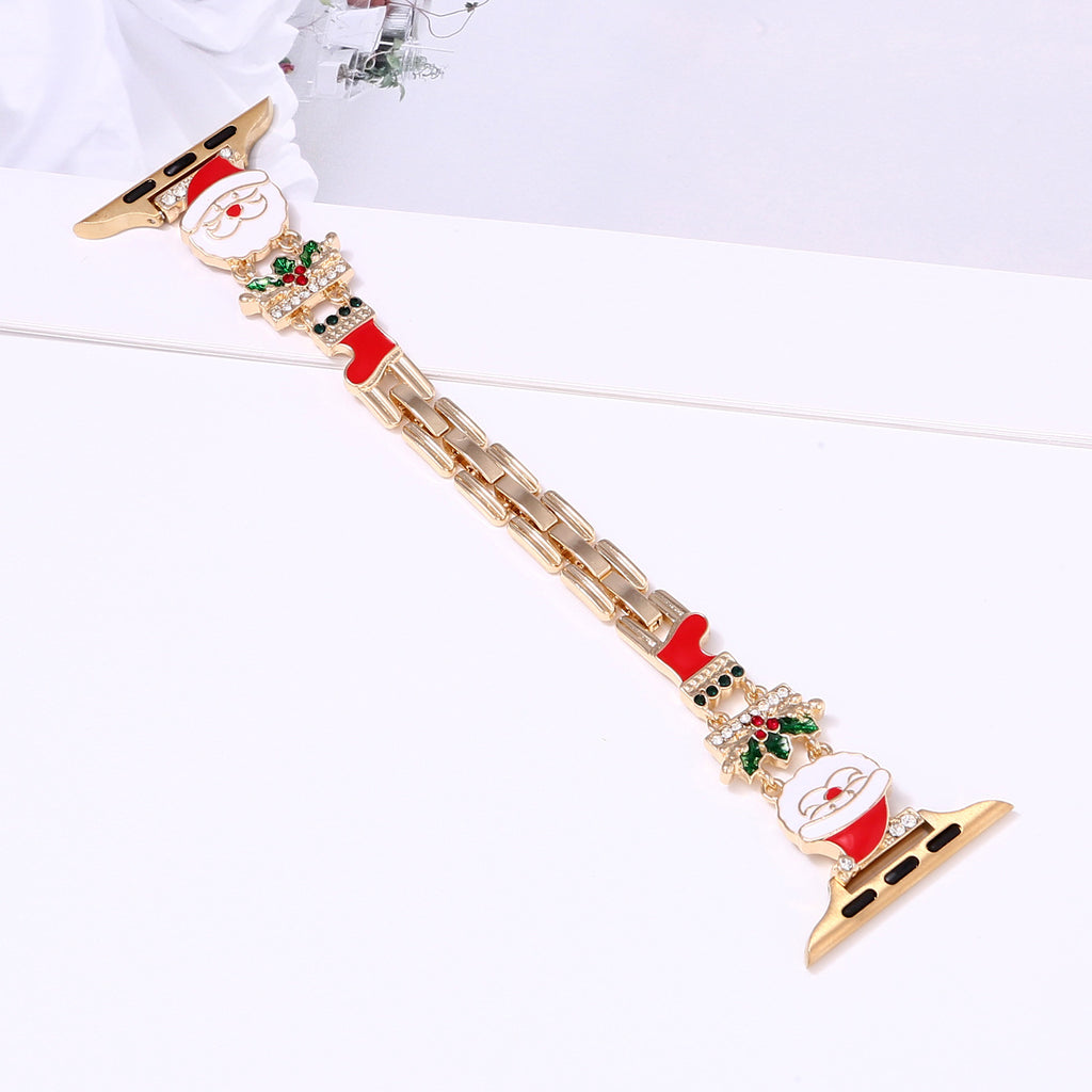 Bracelet de montre Decor de fête de Noël compatible avec les montres