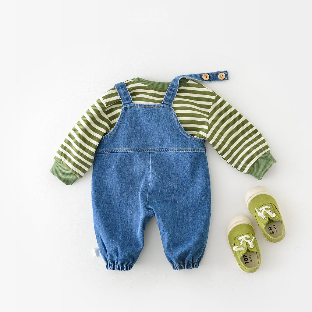 Pantalons à dos en denim simple mode pour garçons