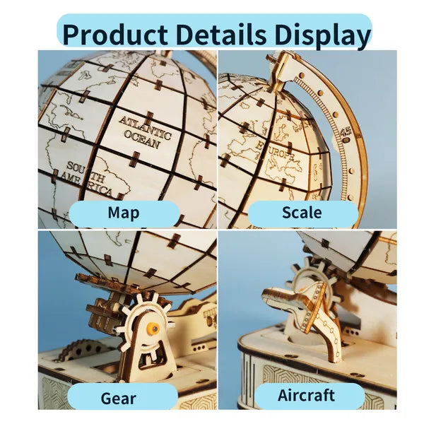 Puzzle Globe en bois 3D. Kits modèles Bricolage Cadeaux de Noël faits à la main
