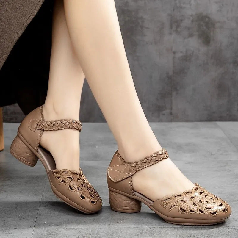 Femmes Mode polyvalent orteil rond Hollow-out chaussures plates