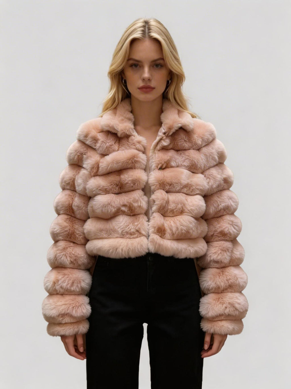 Style européen et américain Short Eco Friendly Fur Coatfashionable chaud avec cuir Lacine