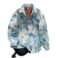 Peinture à l'huile florale de style américain Jacquard Veste décontractée avec impression intégrale