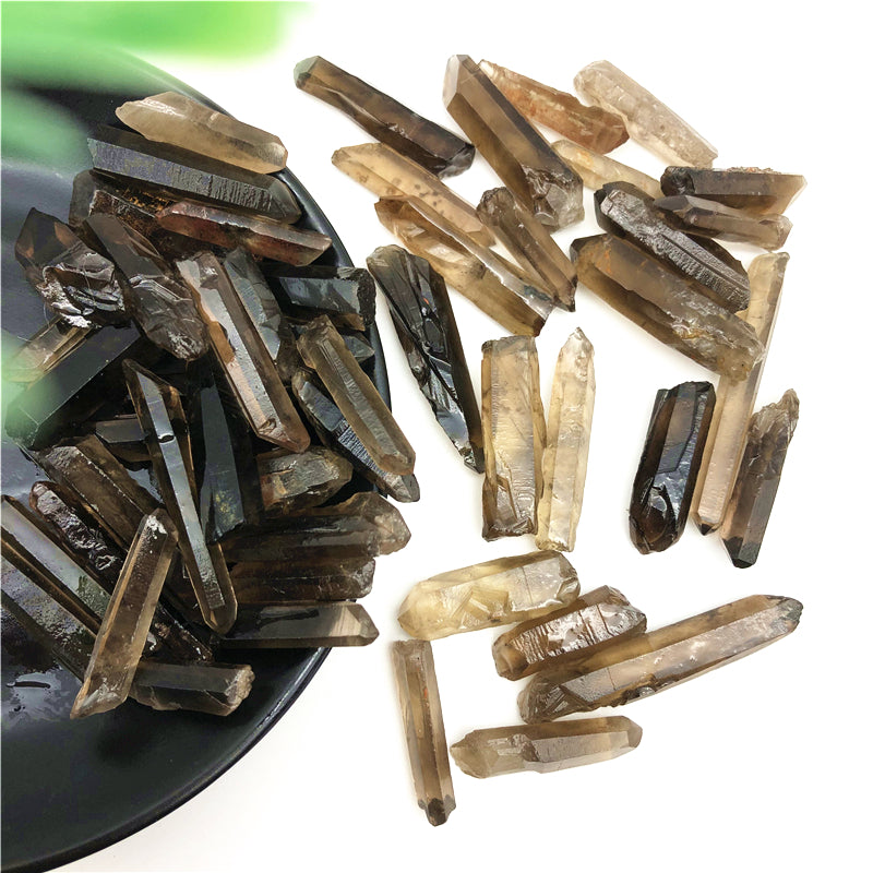 Ornements hexagonaux en cristal monopoint de citrine