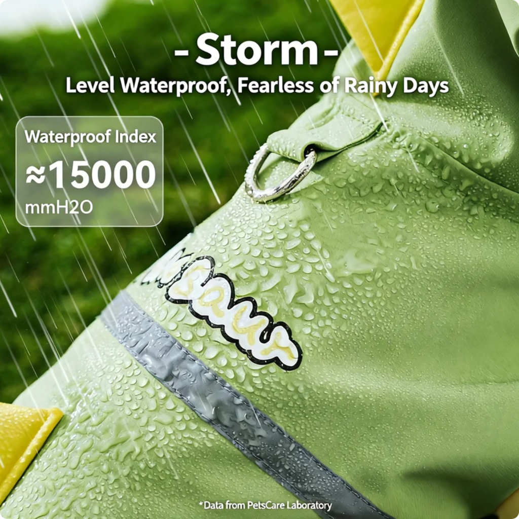 Dog Raincoat Imperméable conception de dinosaure à 4 pattes avec couverture de queue pour petit moyen grand do