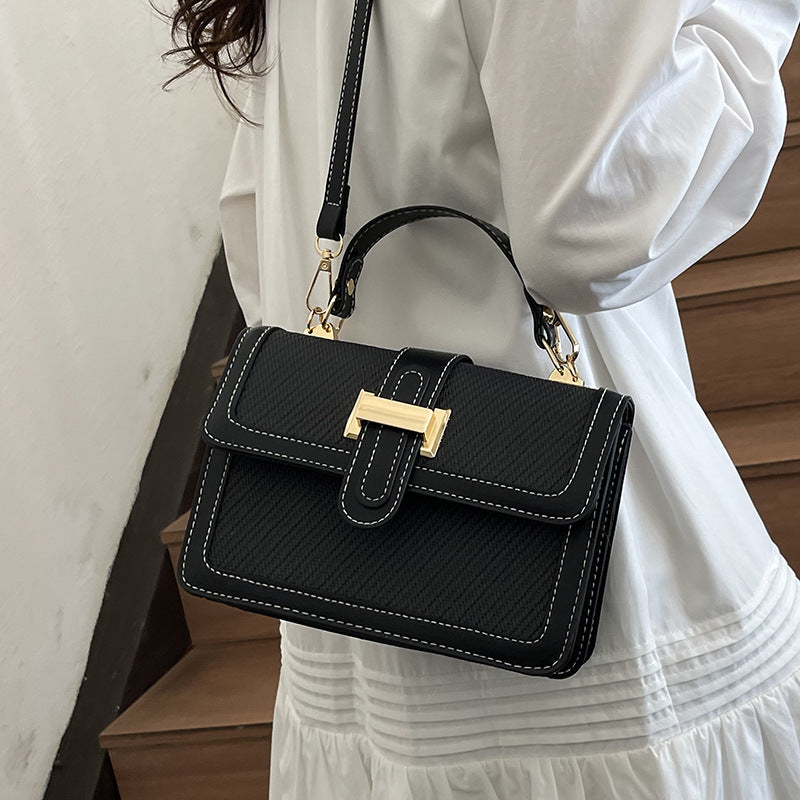 Haut de gamme Texturé Contraste-couleur Petit Crossbody Versatile Fashionable Petit Tote Bag