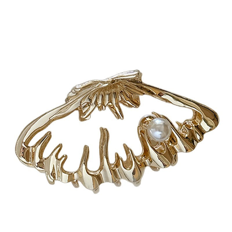 Clip de cheveux métallisé de luxe Hollow Shell
