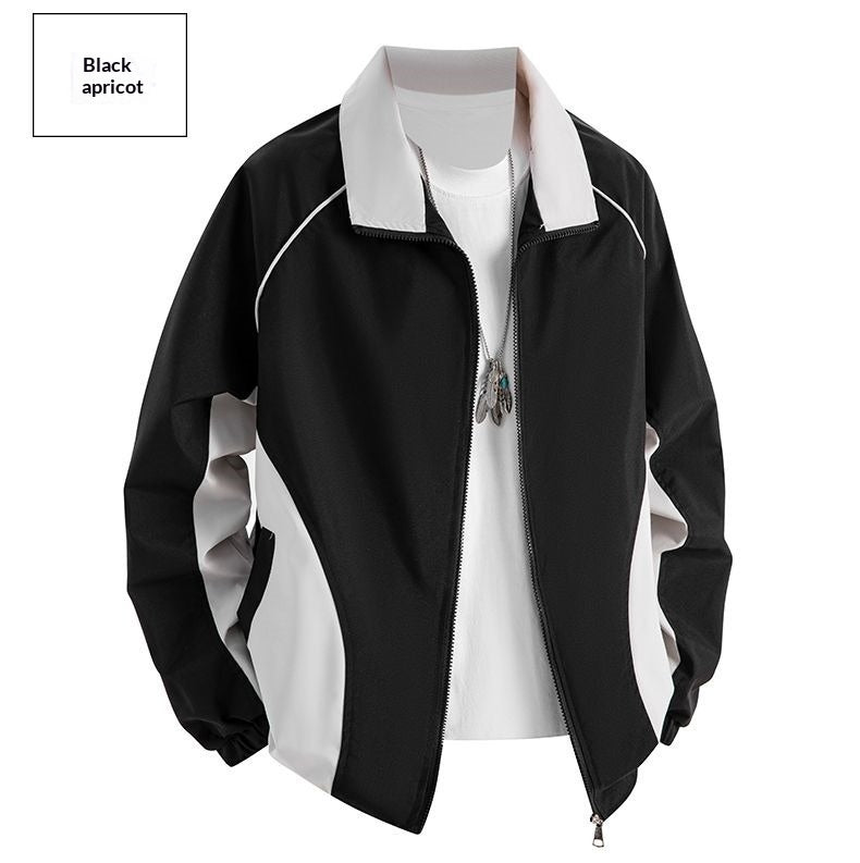 Manteau d'automne de couleur-bloc de couleur pour hommes