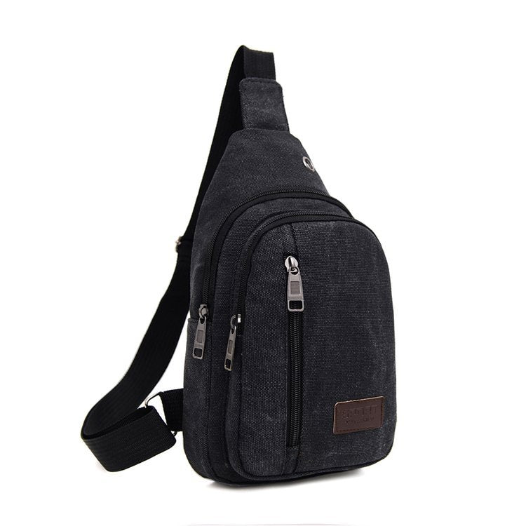 Coiffure de couleur solide Toile Homme Poitrine Crossbody Sac Épaule simple