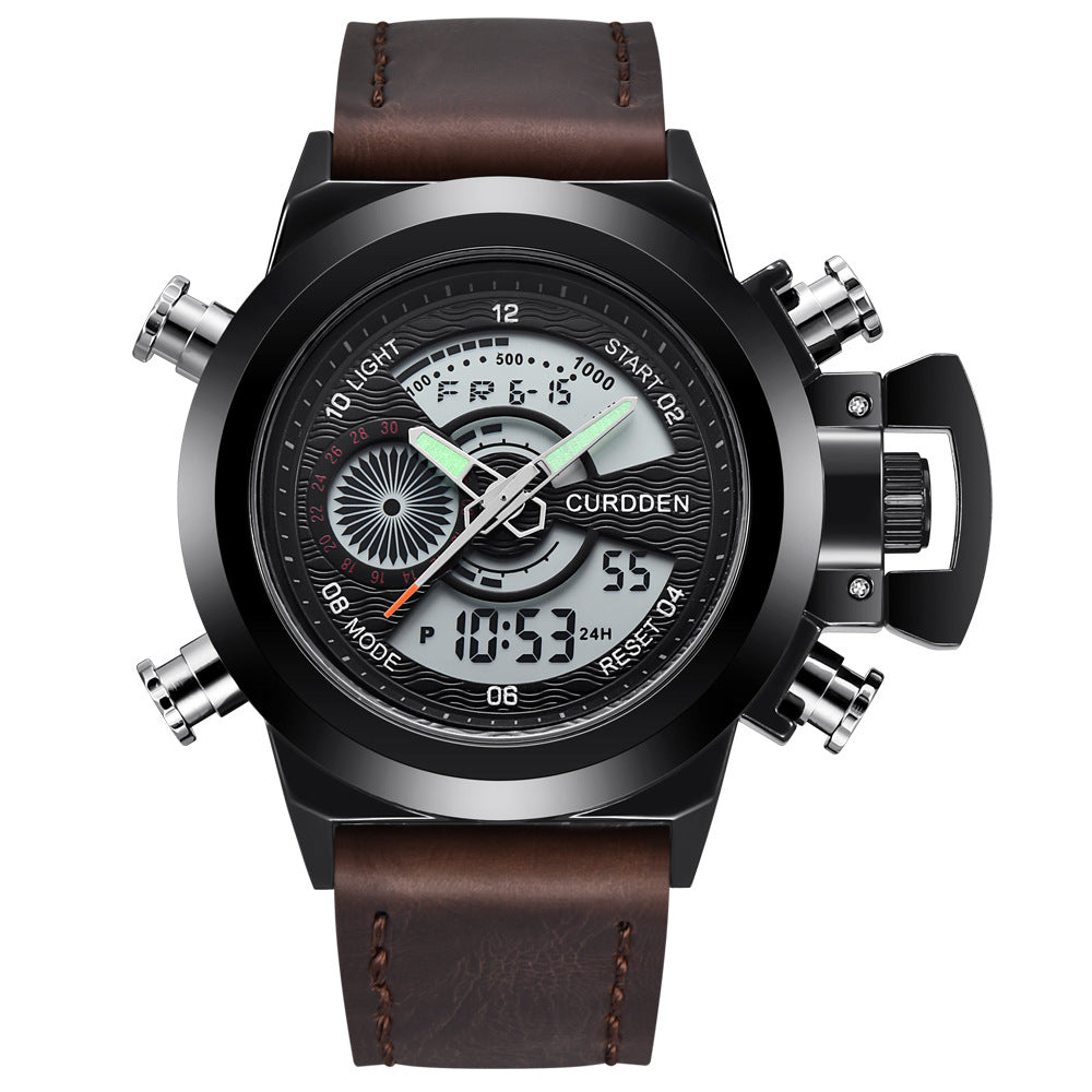 Fashion Belt Multi-Functional Double Display Sports Watch for Men