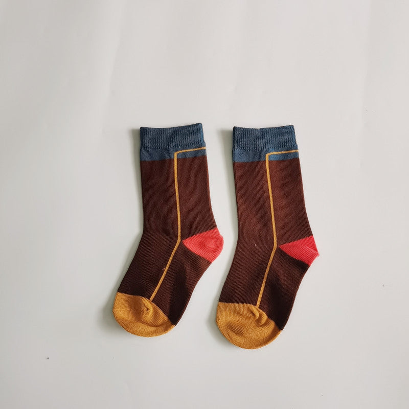Leopard-print Plaid Coffee-colored chaussons enfants