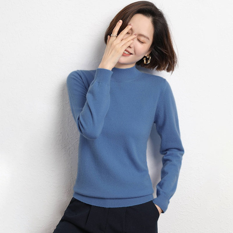Patchwork à manches longues Sweater Femmes Core-Spun Fil tricoté Top Loose-Fit Fondage tricoté Top