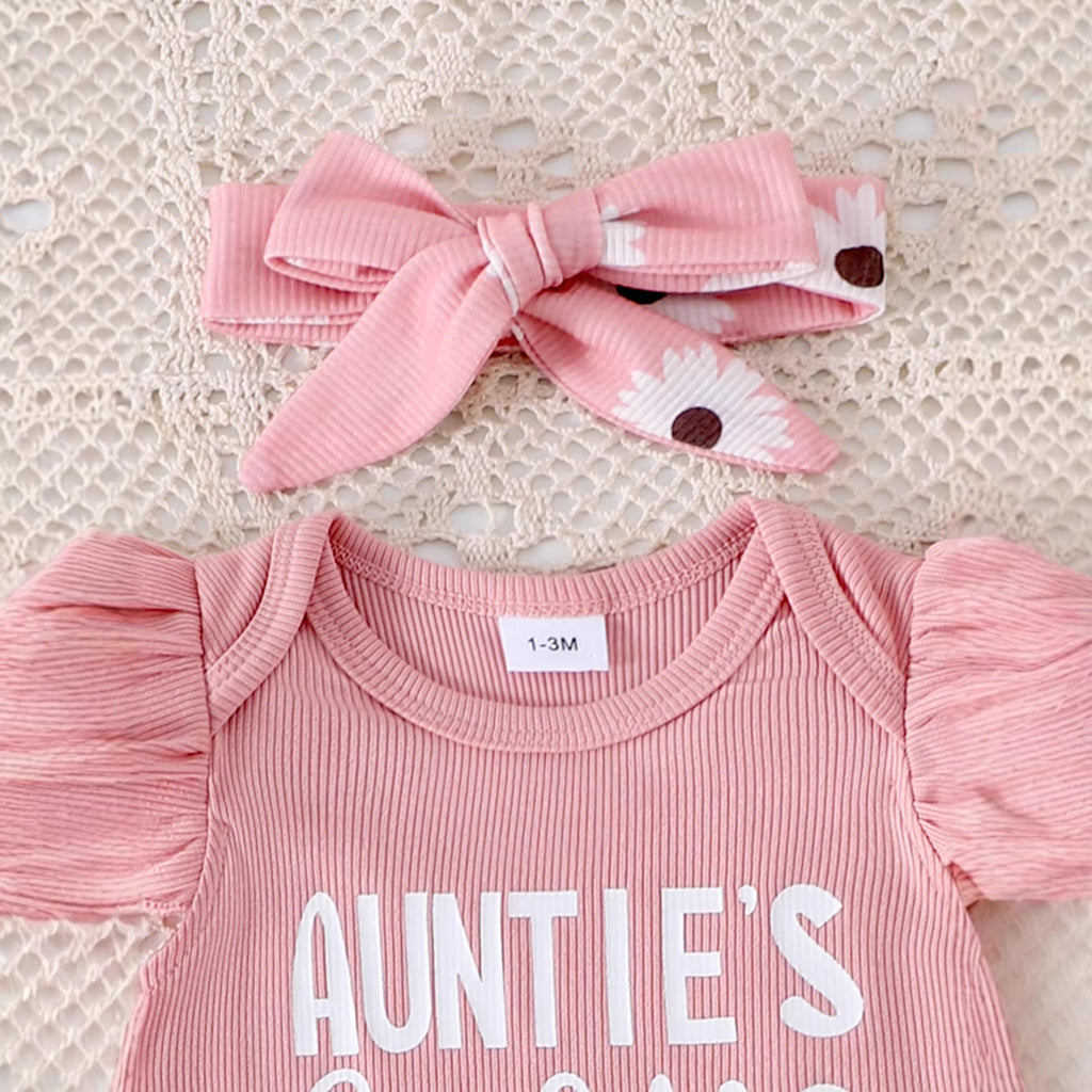 Mignon Cotton Ribbed sans manches Set pour bébé fille