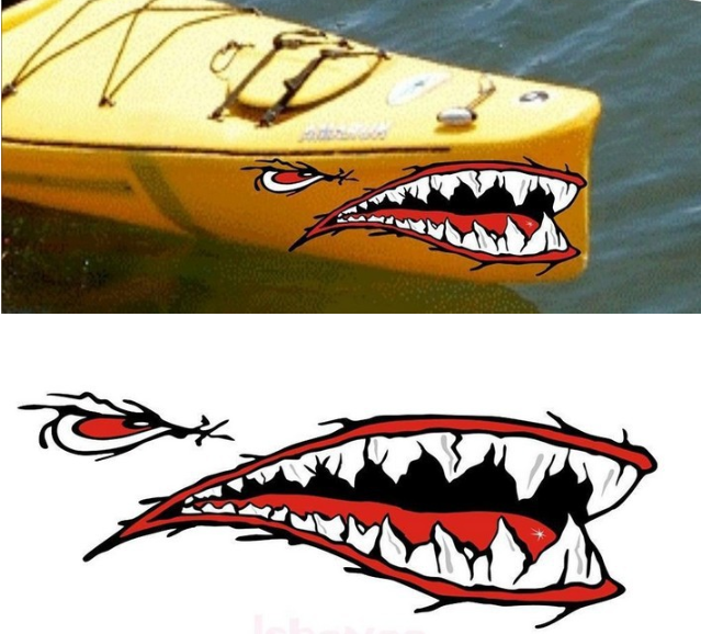 Dents de requin Mouth Kayak autocollant