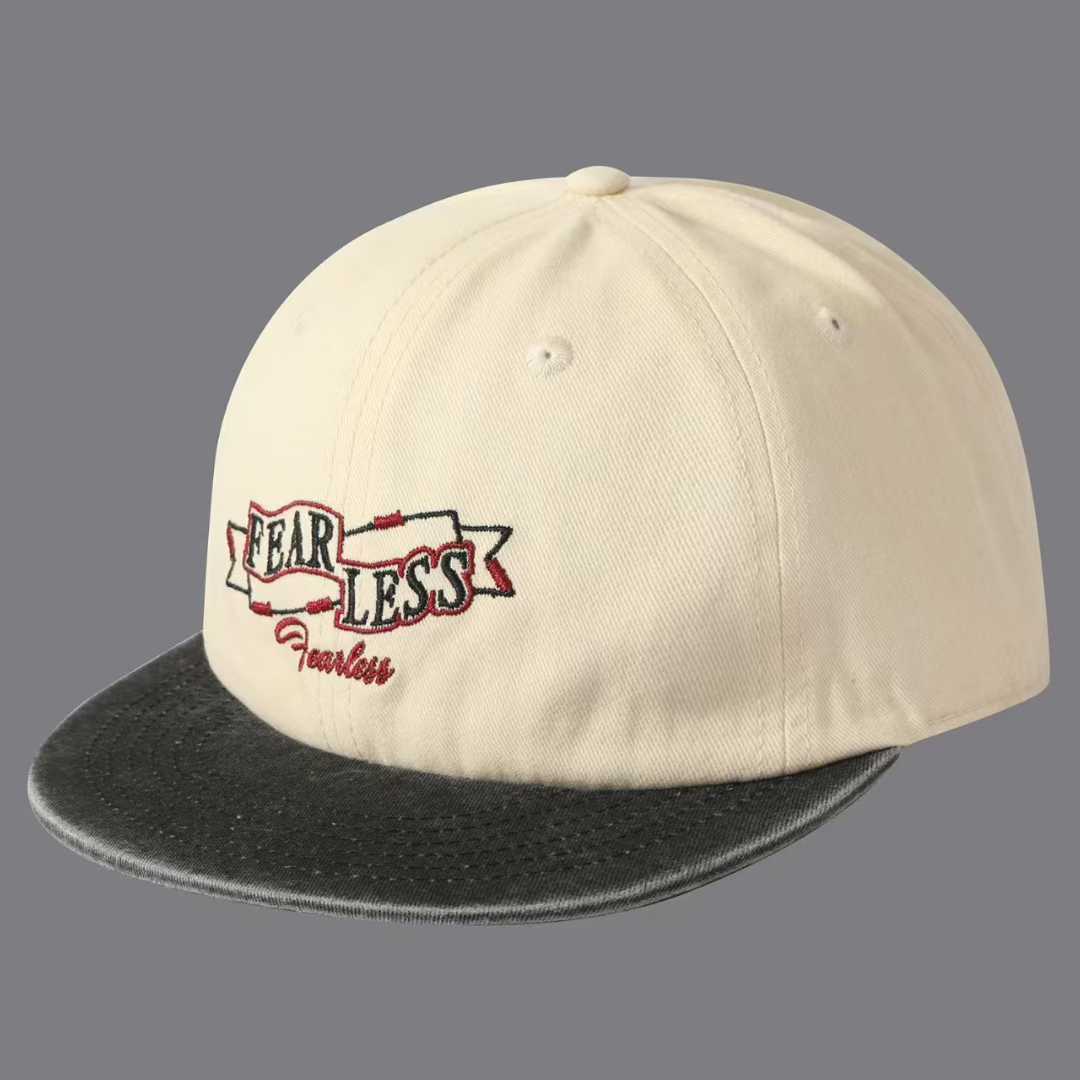Street Casual Vintage Détresse Multi-couleur Brimmed Lettre brodée Bride plate Baseball