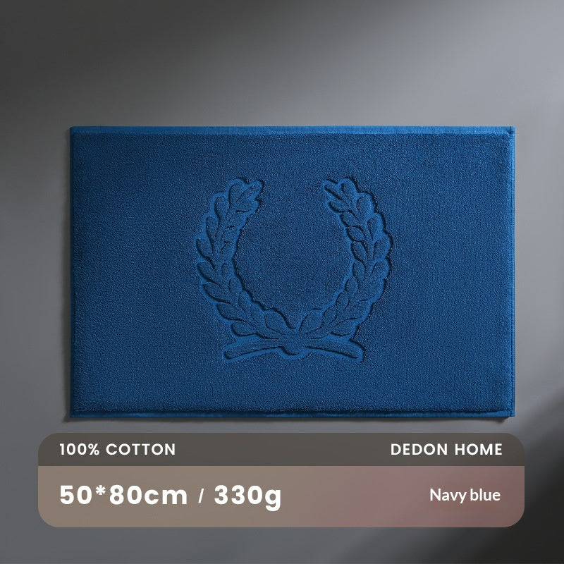 Tapis de salle de bain antidérapant en coton pur, absorbant l'eau
