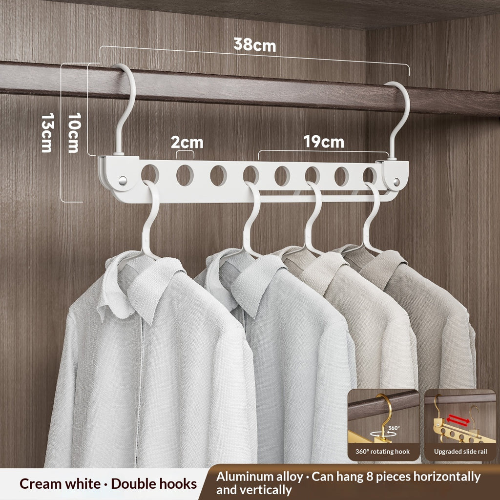Accessoires en alliage d'aluminium pliable multifonction avec huit crochets à usage domestique